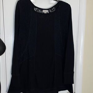 Avenue Black Lace Thermal Women's LS Top xl